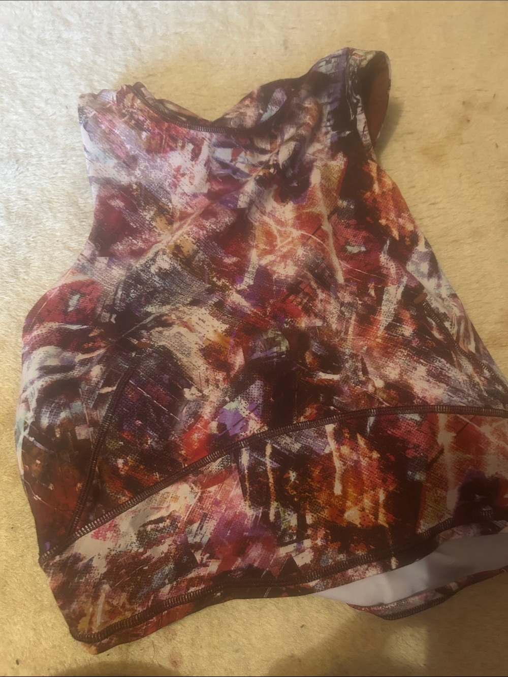 lululemon athletica Abstract Racerback Crop Top in Purple, Red, Orange